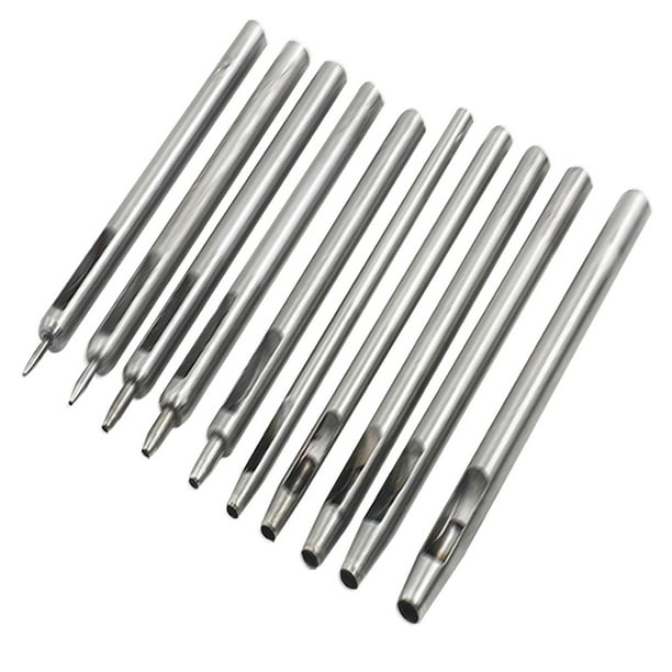 10PCS Round Hollow Drilling Punching Tools 0.5-5mm Punch Set Leather Belt Hole Punches DIY 10PCS Round Hollow Drilling Punching Tools 0.5-5mm Punch Set Leather Belt Hole Punches DIY